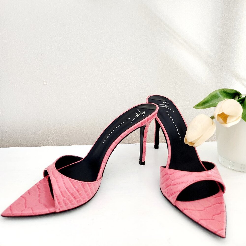 Giuseppe Zanotti Intriigo Leather Mules Heels - Picture 2 of 5